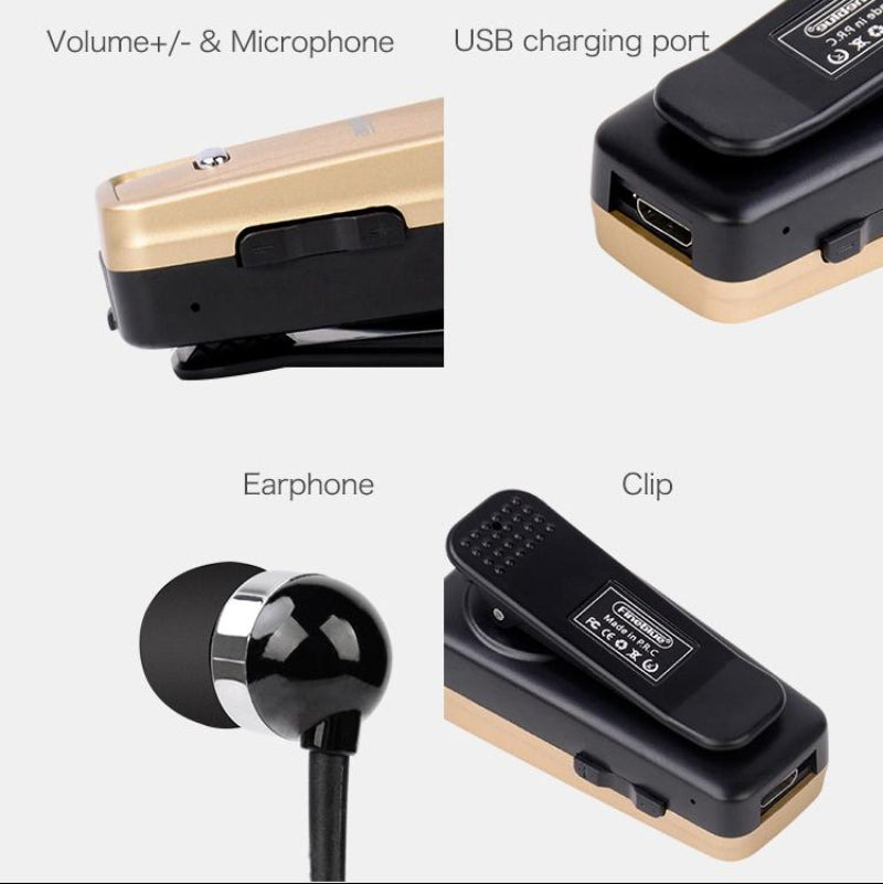 Retractable Bluetooth Headset With Caller Reminder And Anti Theft Feature