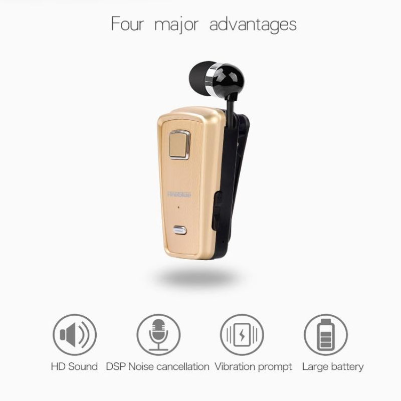 Retractable Bluetooth Headset With Caller Reminder And Anti Theft Feature