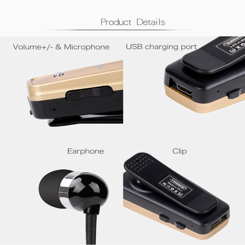 Retractable Bluetooth Headset With Caller Reminder And Anti Theft Feature