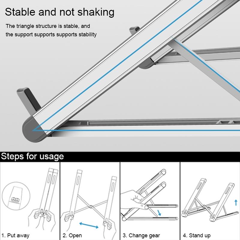 Foldable Aluminium Laptop Stand For Universal Compatibility And Ergonomic Use