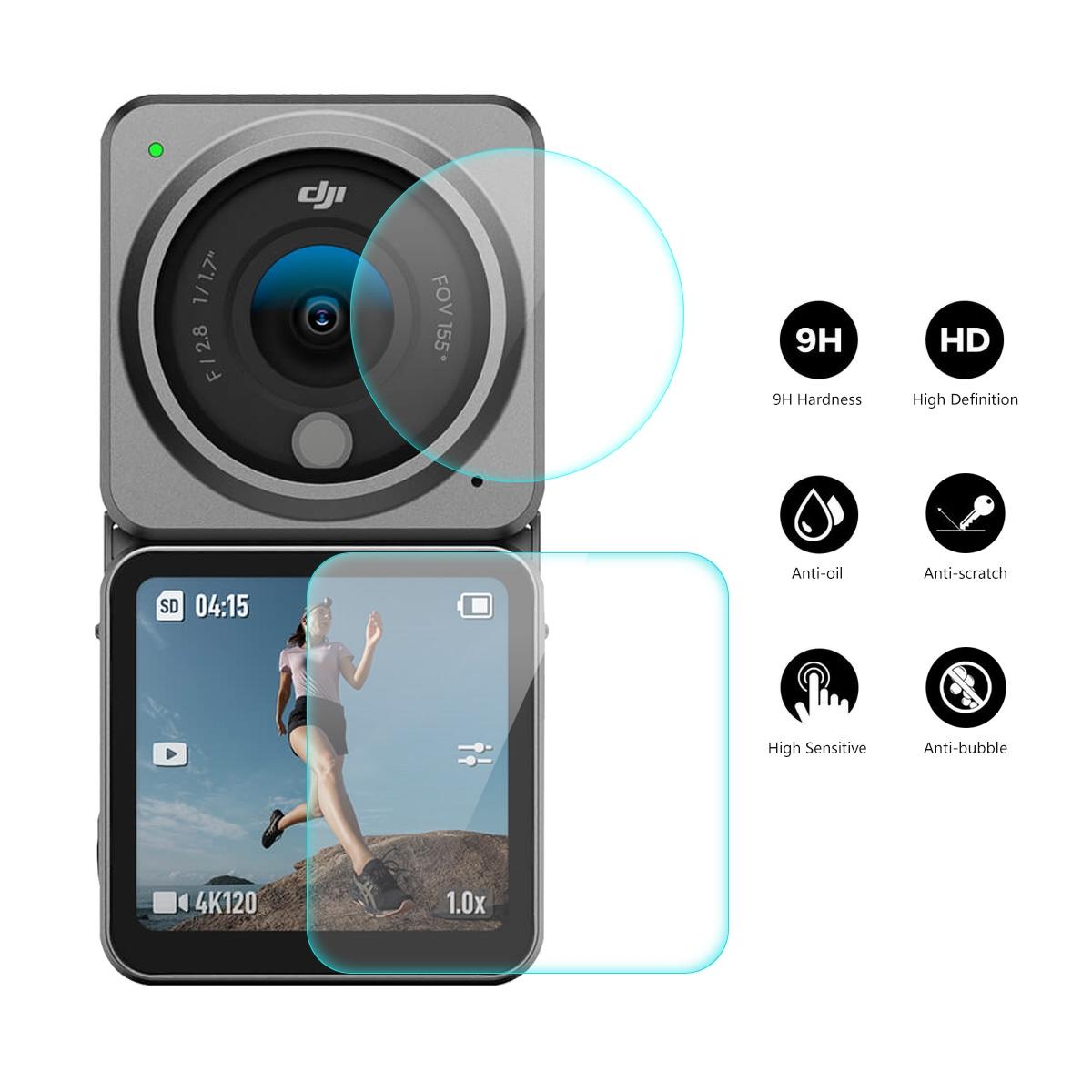 Dji Action 2 Dual Screen Combo Tempered Glass Film Zero Point Two Millimetres Nine H