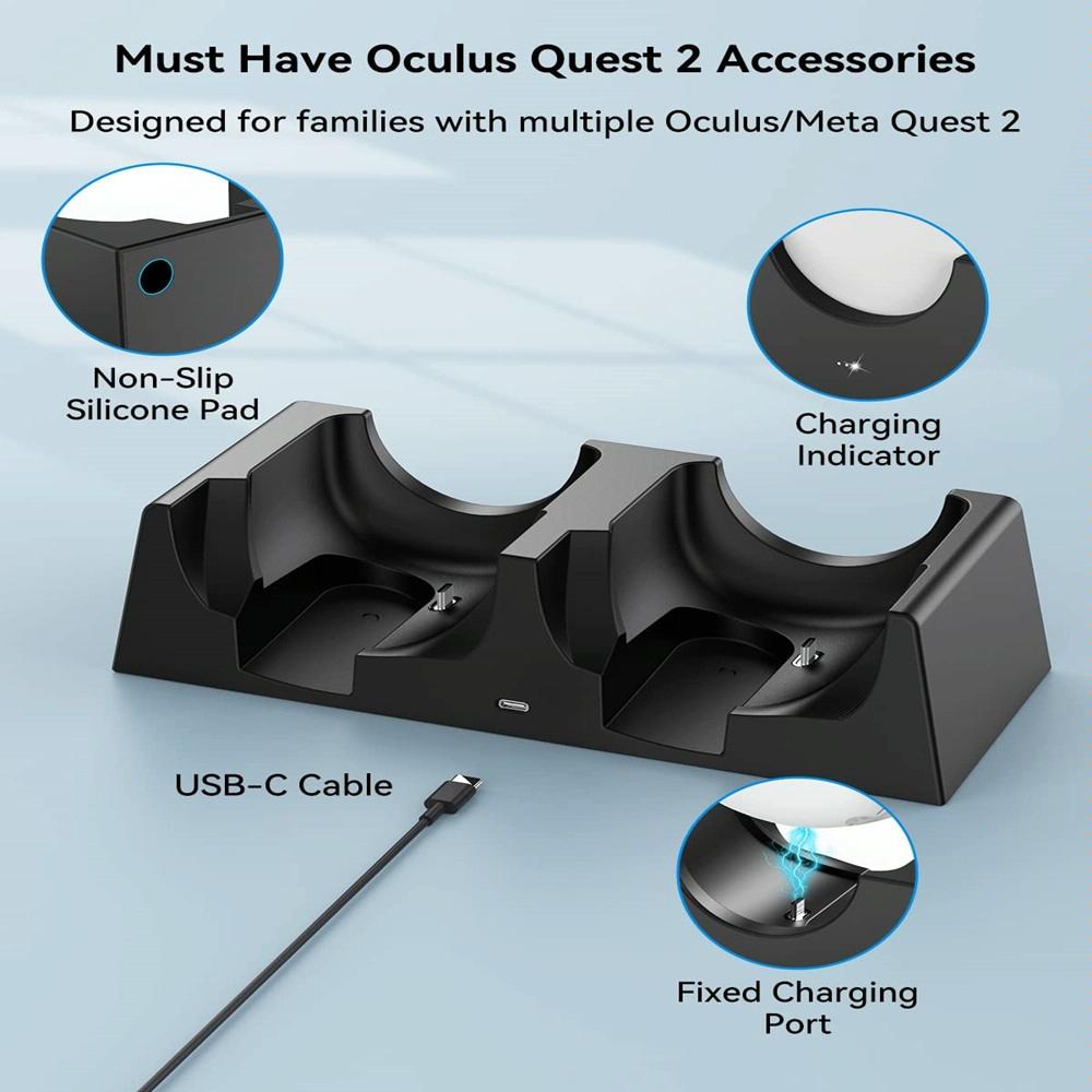 Oculus Quest 2 Dual Charging Stand For Efficient Vr Headset