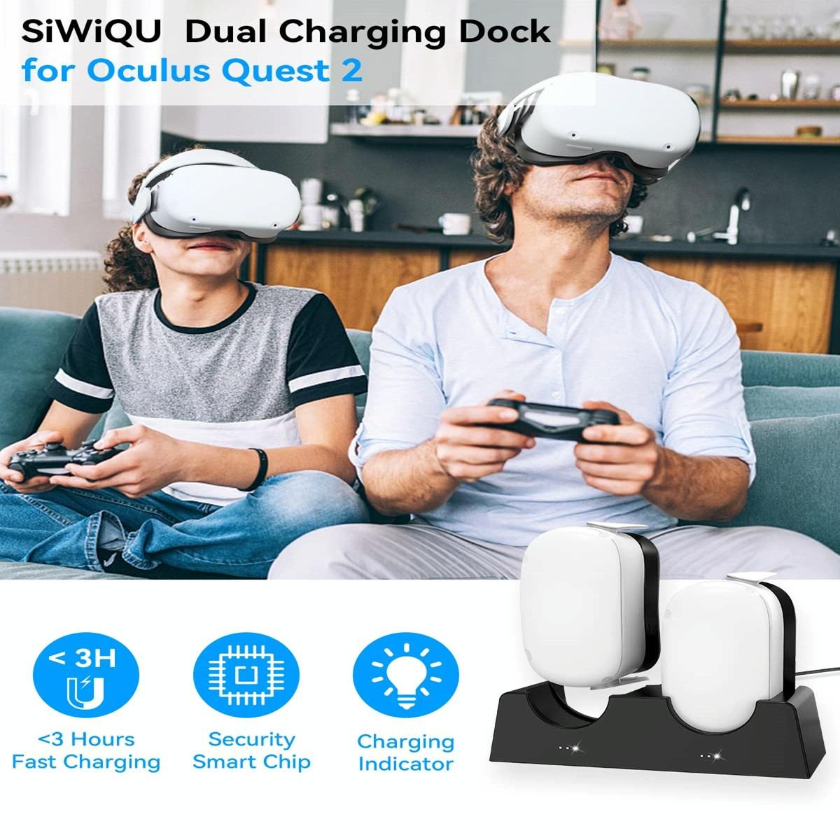 Oculus Quest 2 Dual Charging Stand For Efficient Vr Headset