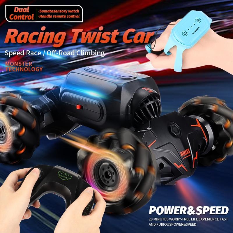 Twist Stunt Car With 2.4G Remote Control In Orange And Green