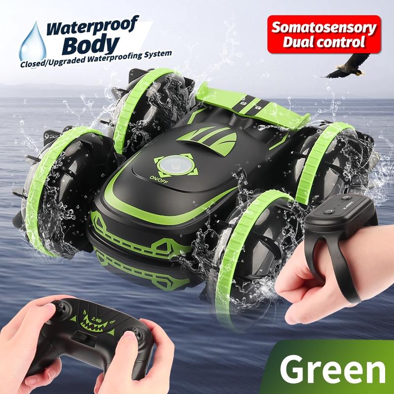 Amphibious Vehicle With Dual 2.4G Remote Control For Land And Water Use