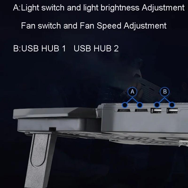 Gaming Laptop Stand With Four Cooling Fans For Enhanced Stability
