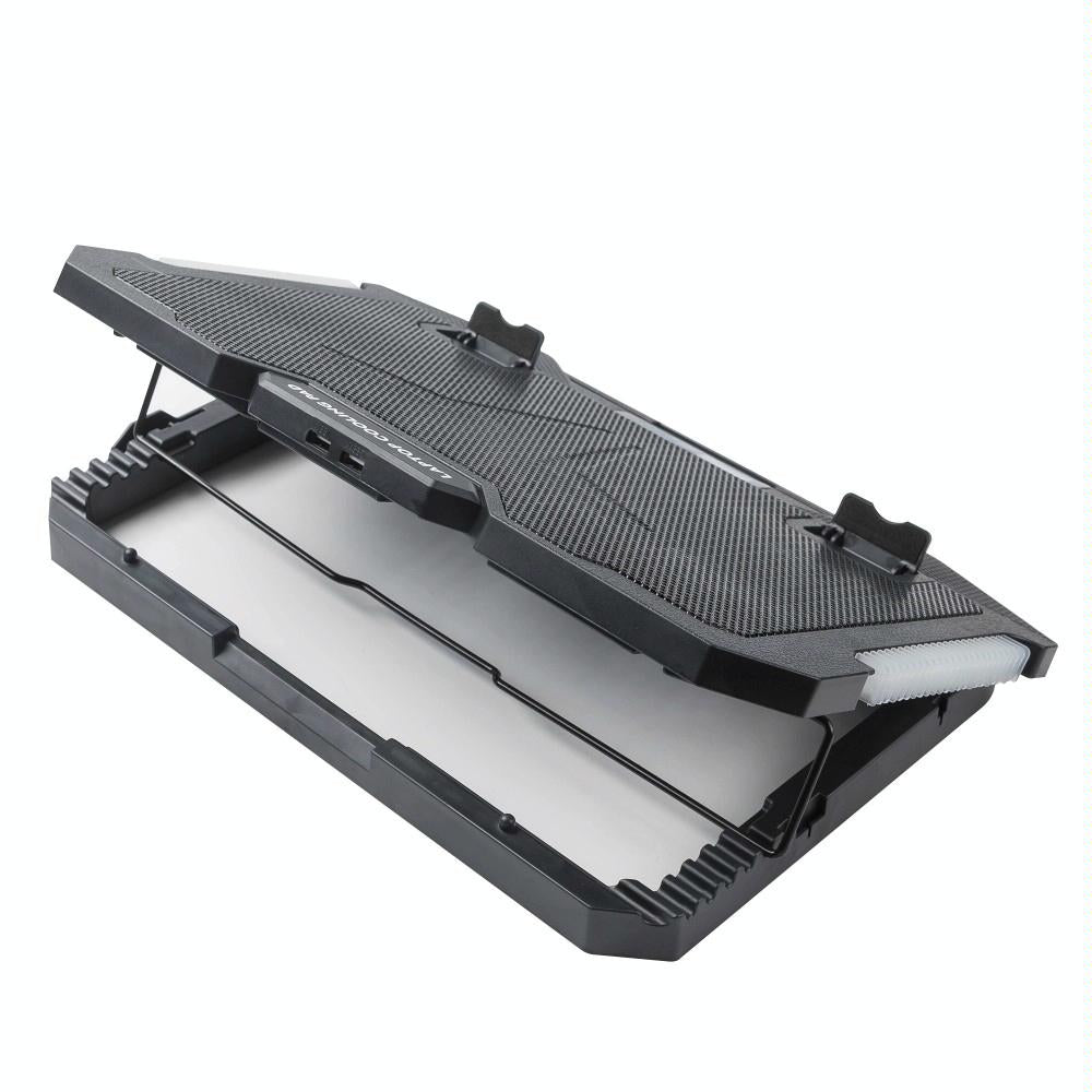 5 Fan Laptop Cooling Pad With Adjustable Stand And Phone Holder