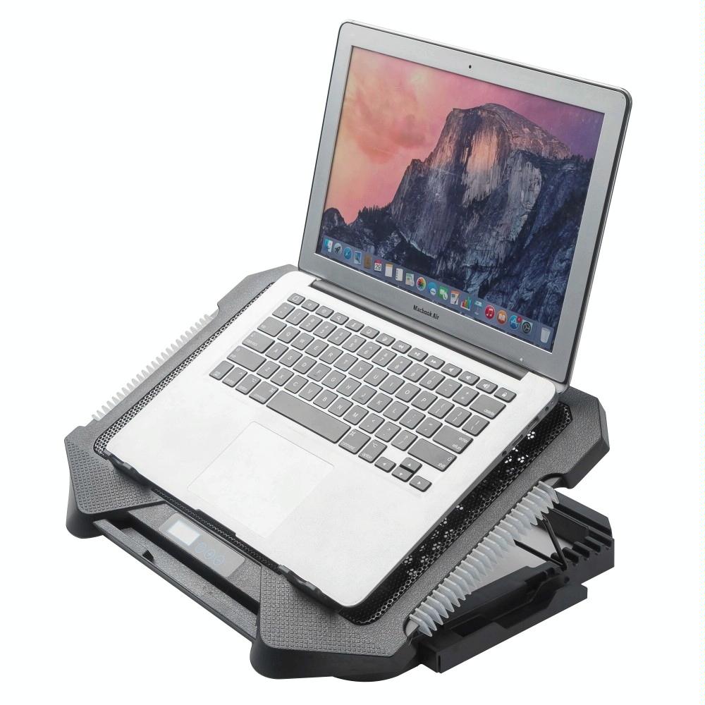 5 Fan Laptop Cooling Pad With Adjustable Stand And Phone Holder
