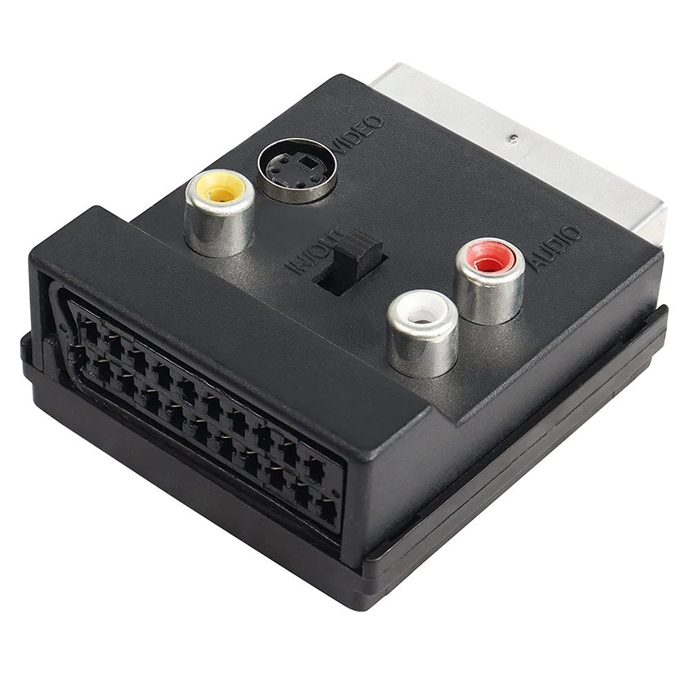 Scart Male To Female Video Rca Adapter Audio Converter For Signal Transfer
