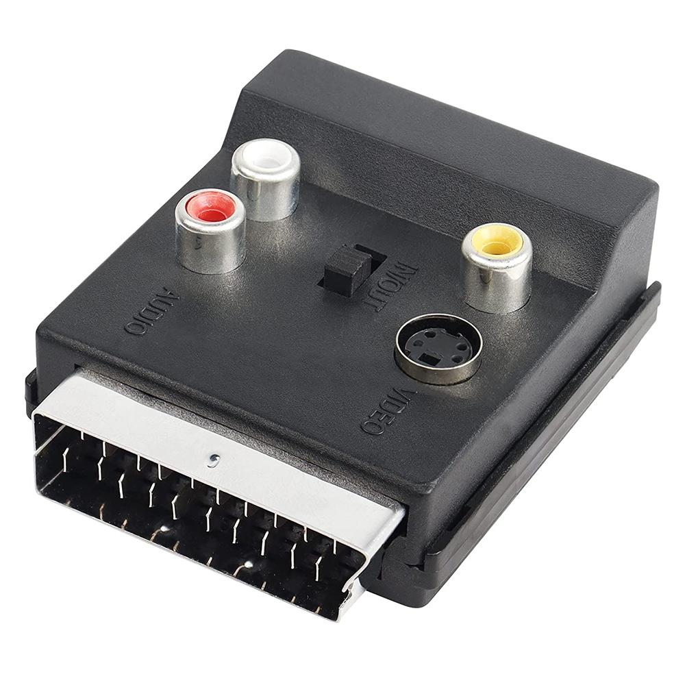 Scart Male To Female Video Rca Adapter Audio Converter For Signal Transfer
