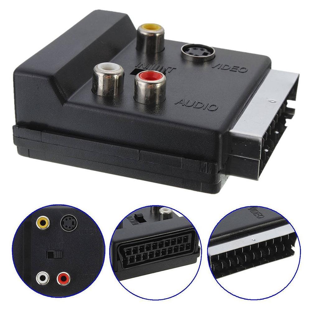 Scart Male To Female Video Rca Adapter Audio Converter For Signal Transfer