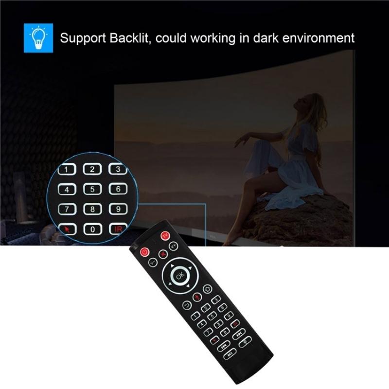 Smart Wireless Air Mouse With Ir Learning And Backlight Control Features