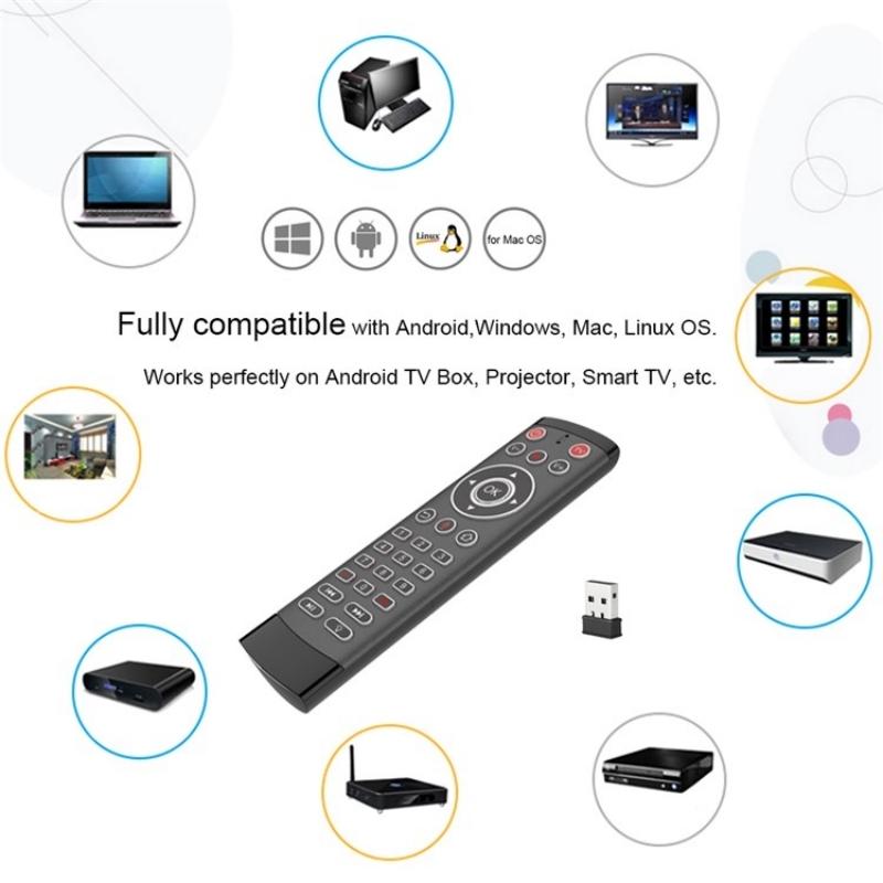 Smart Wireless Air Mouse With Ir Learning And Backlight Control Features