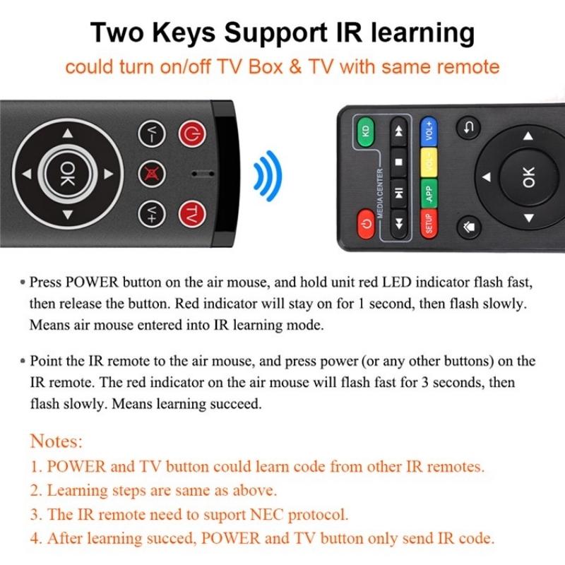 Smart Remote Control For Android Television With Microphone Air Mouse Function