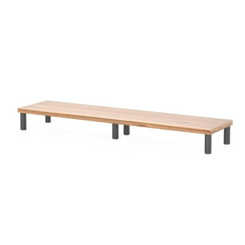 Aluminium Alloy Desktop Monitor Stand With Wooden Plate For Computer Screens