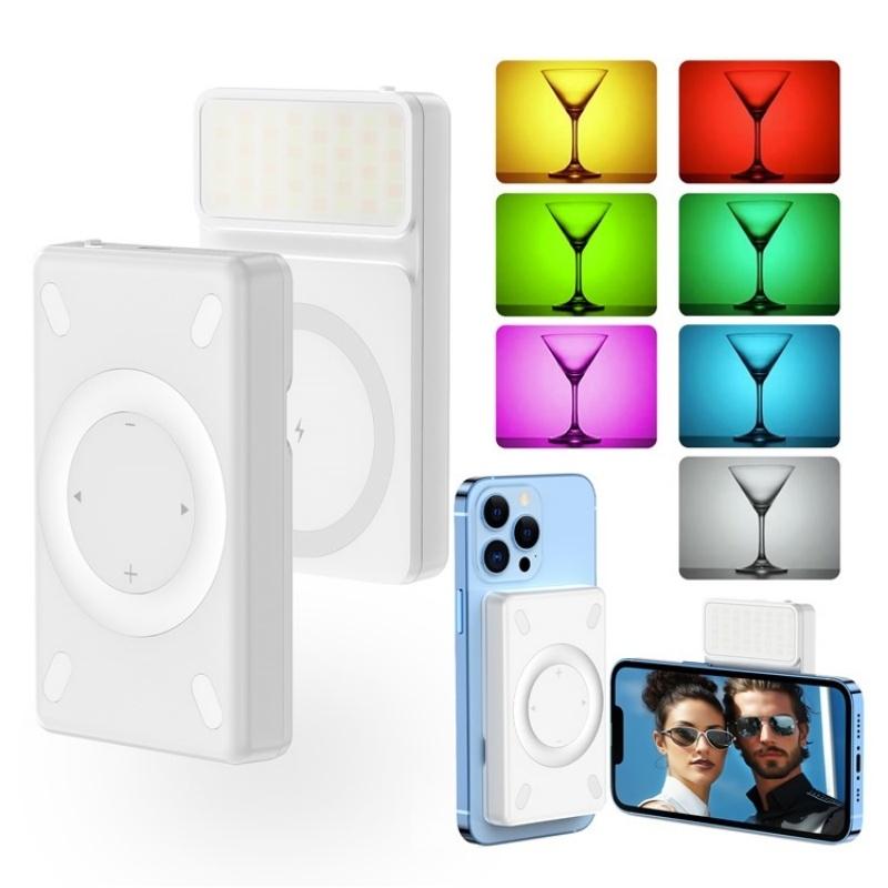 V17 Live Broadcast Magnetic Phone Photography Lamp With Rgb Led Fill Light For Clearer Shots