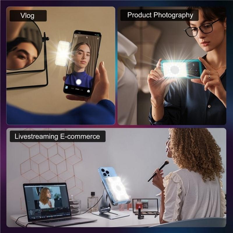 V17 Live Broadcast Magnetic Phone Photography Lamp With Rgb Led Fill Light For Clearer Shots