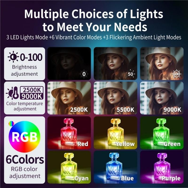 V17 Live Broadcast Magnetic Phone Photography Lamp With Rgb Led Fill Light For Clearer Shots