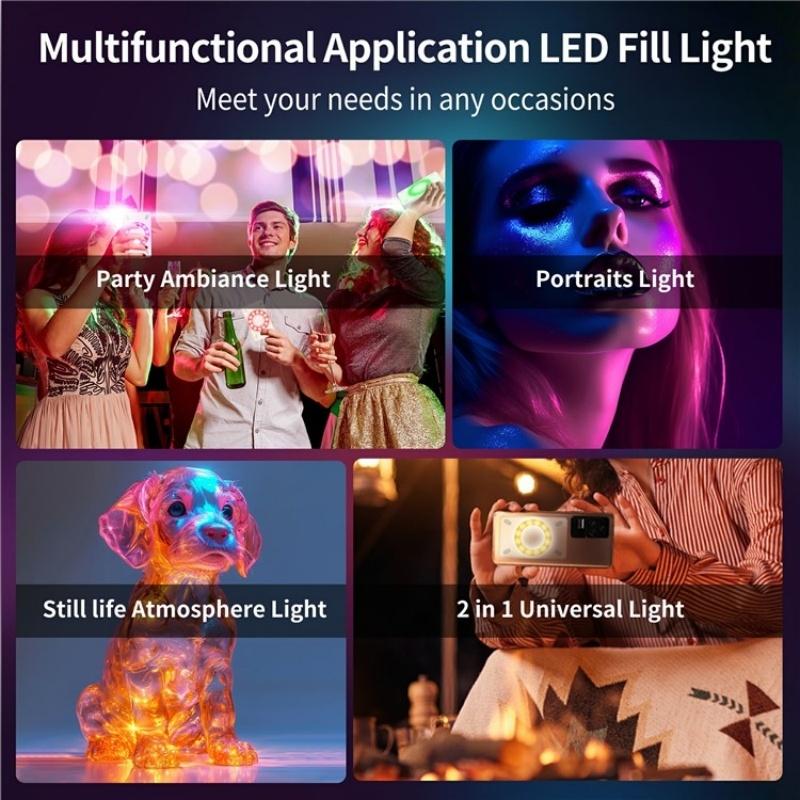 V17 Live Broadcast Magnetic Phone Photography Lamp With Rgb Led Fill Light For Clearer Shots