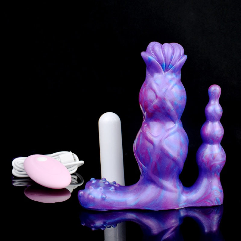Silicone Triple Action Anal Beads G Spot Clitoral Stimulation Women Vibrator
