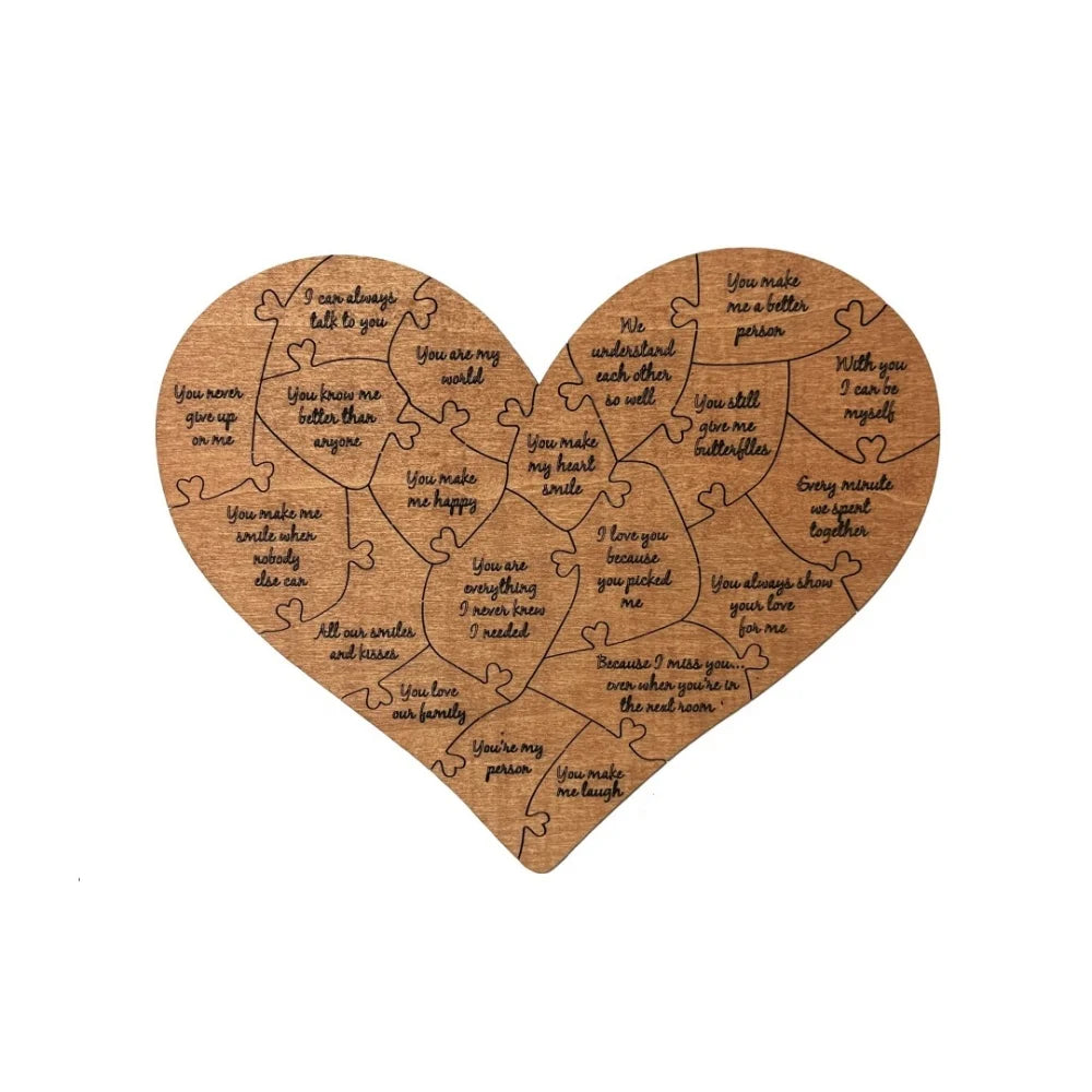 20 Reasons Why I Love You Puzzle Engraved Gift Home Decor Sentimental Gifts Personalized Valentine Day