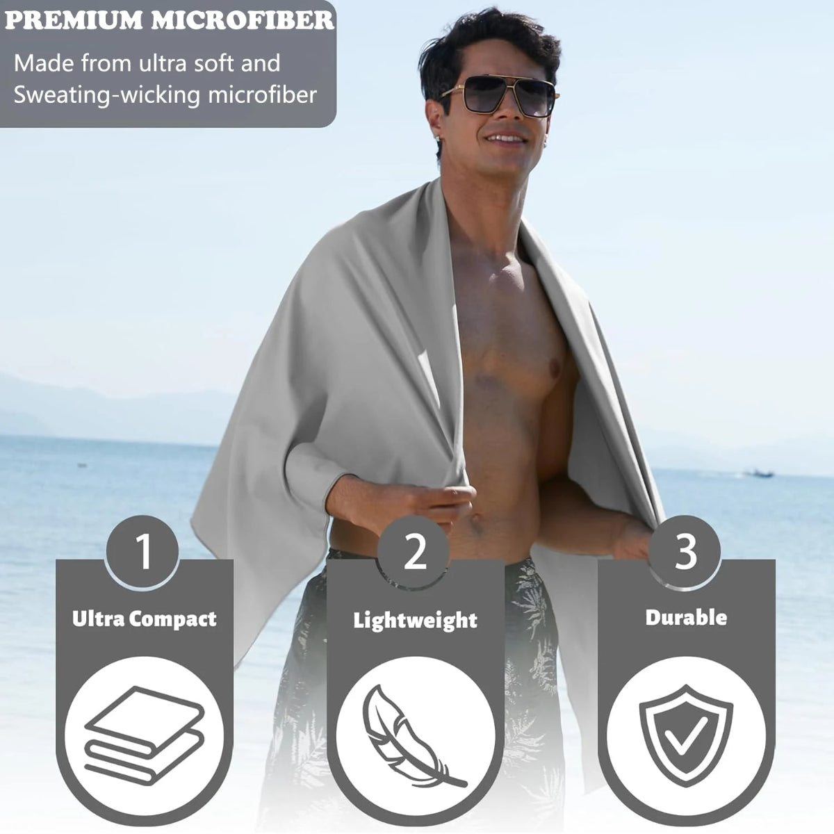 Quick Drying Microfiber Camping Towel Super Absorbent Gym/Swimming 40X80cm Lightweight Sports/Beach/ Travel Towels
