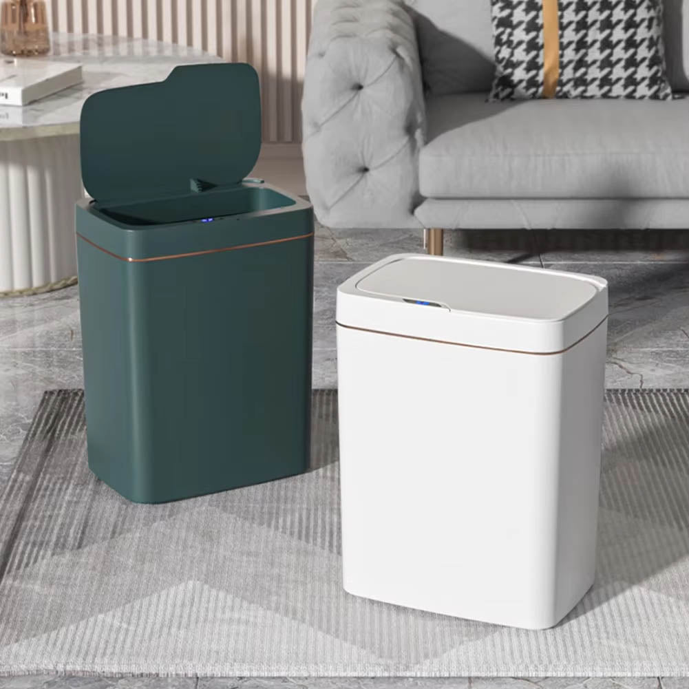 15/18L Smart Sensor Trash Can Waterproof Intelligent Touchless Quiet Auto Motion Rubbish For Kitchen Bathroom