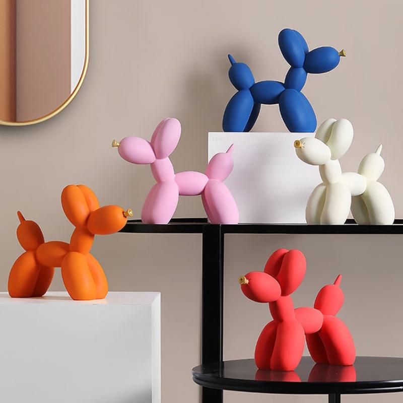 Figurine Nordic Balloon Dog White Small Resin Sculptures For Living Room Decor