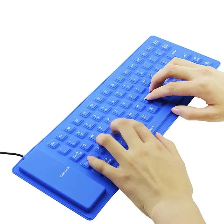 Foldable Silicone Keyboard Usb Wired 85 Keys Waterproof Rollup Silent Typing Soft Touch For Pc Notebook Laptop