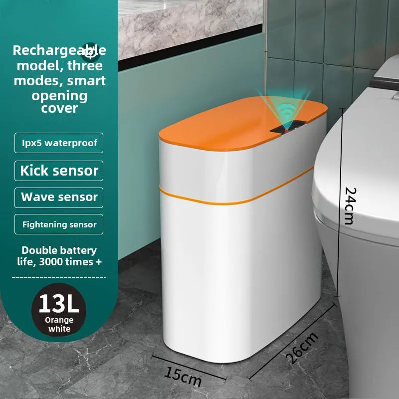 Automatic Smart Trash Can Inductive Household Versatile New Living Room Light Luxury Electric Toilet Sanitary Bucket