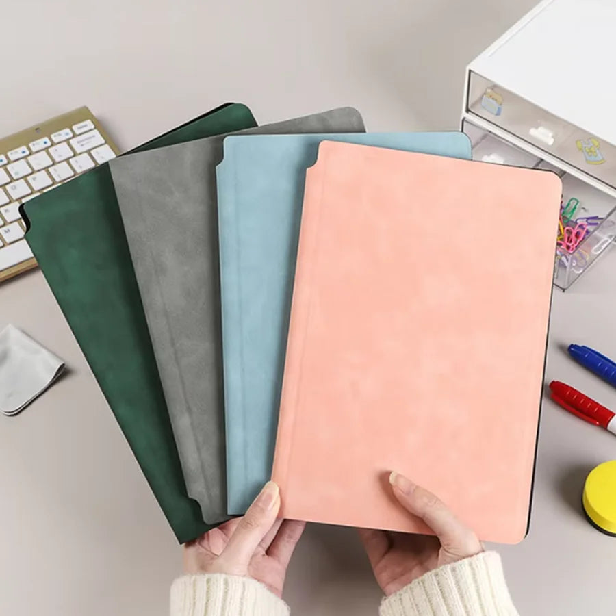 A5 Reusable Whiteboard Notebook Set With Pen Erasing Cloth Leather Memo Pad Weekly Planner Portable Stylish Office