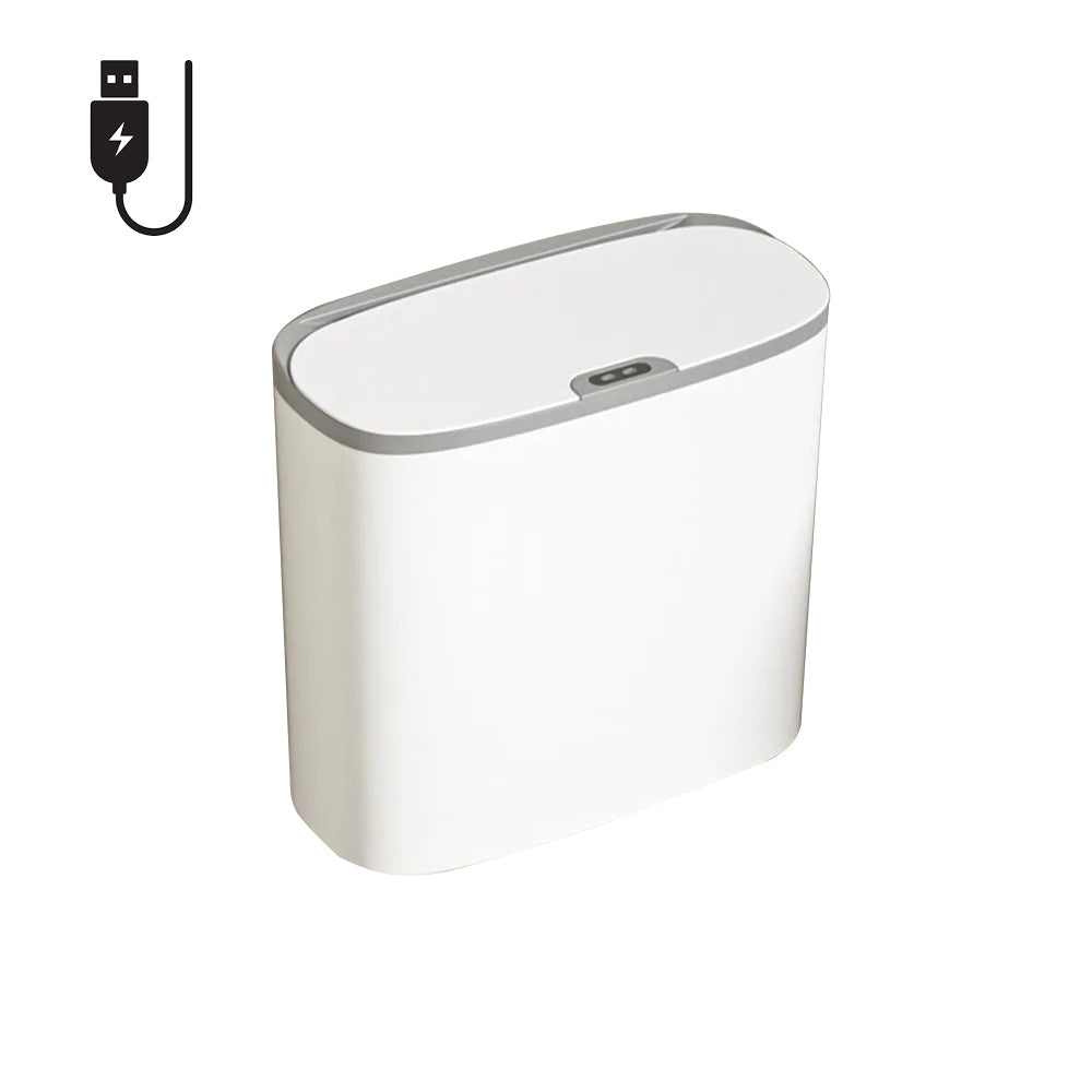 Wall Mounted 14L Smart Sensor Waterproof Electric Trash Can Waste Bin White