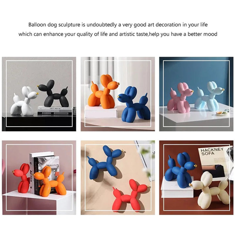 Figurine Nordic Balloon Dog White Small Resin Sculptures For Living Room Decor