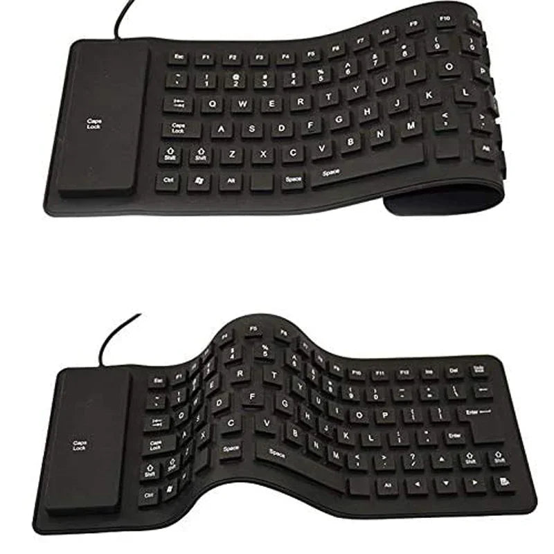Foldable Silicone Keyboard Usb Wired 85 Keys Waterproof Rollup Silent Typing Soft Touch For Pc Notebook Laptop