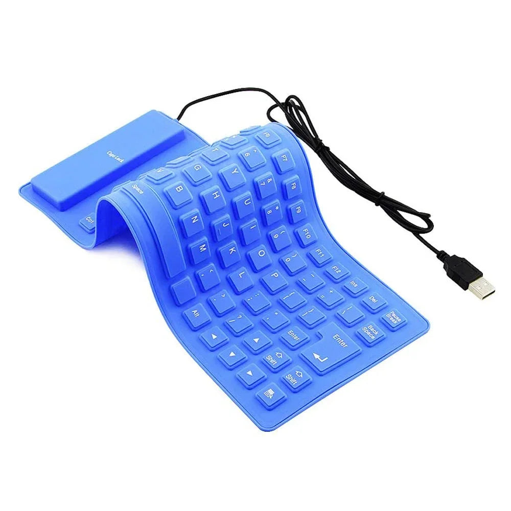 Foldable Silicone Keyboard Usb Wired 85 Keys Waterproof Rollup Silent Typing Soft Touch For Pc Notebook Laptop