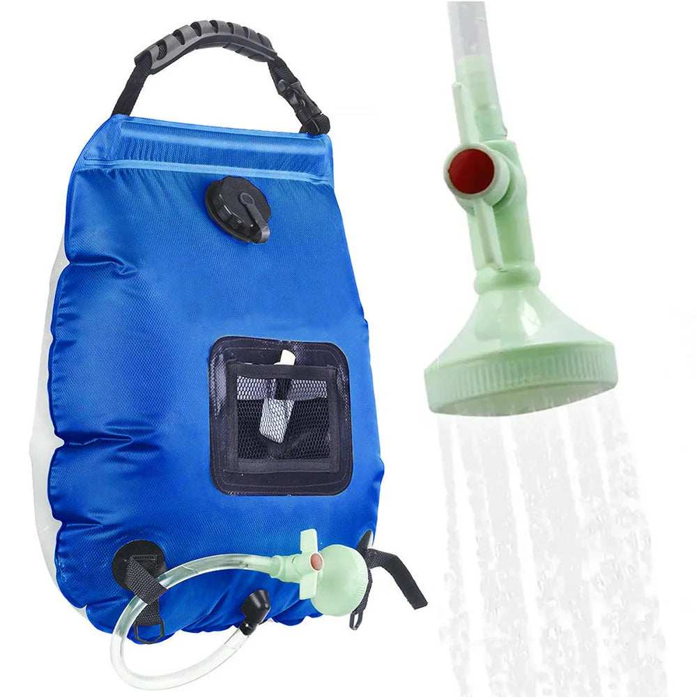 Solar Shower Bag 20L Outdoor Heating Premium Camping Hot Water Temperature 45Ac With Removable Hose Head