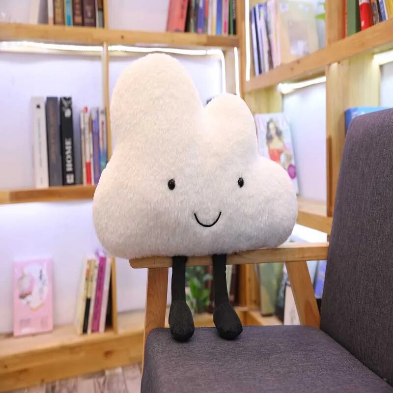 Plush Cloud Shape Pillow With Legs Soft Cushion For Decor Comfort