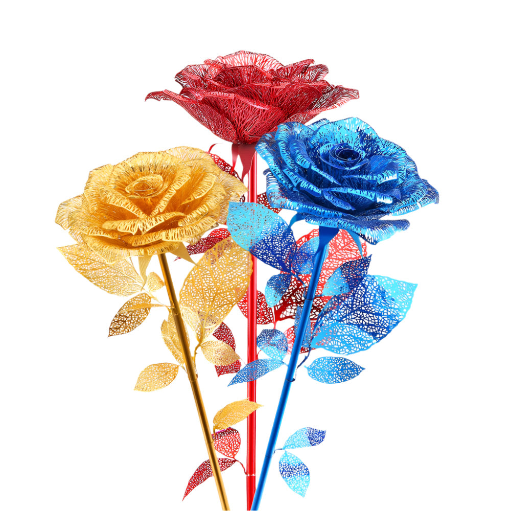 Piececool 3D Metal Puzzle Golden Rose Diy Model Kits For Adult Teen Toys Jigsaw Valentine's Day Gifts
