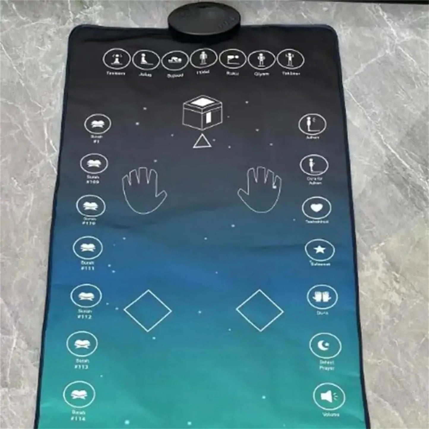 Smart Led Prayer Mat With One Touch Reminder & Sound Function Waterproof Flame Retardant Portable Worship Blanket For Ho
