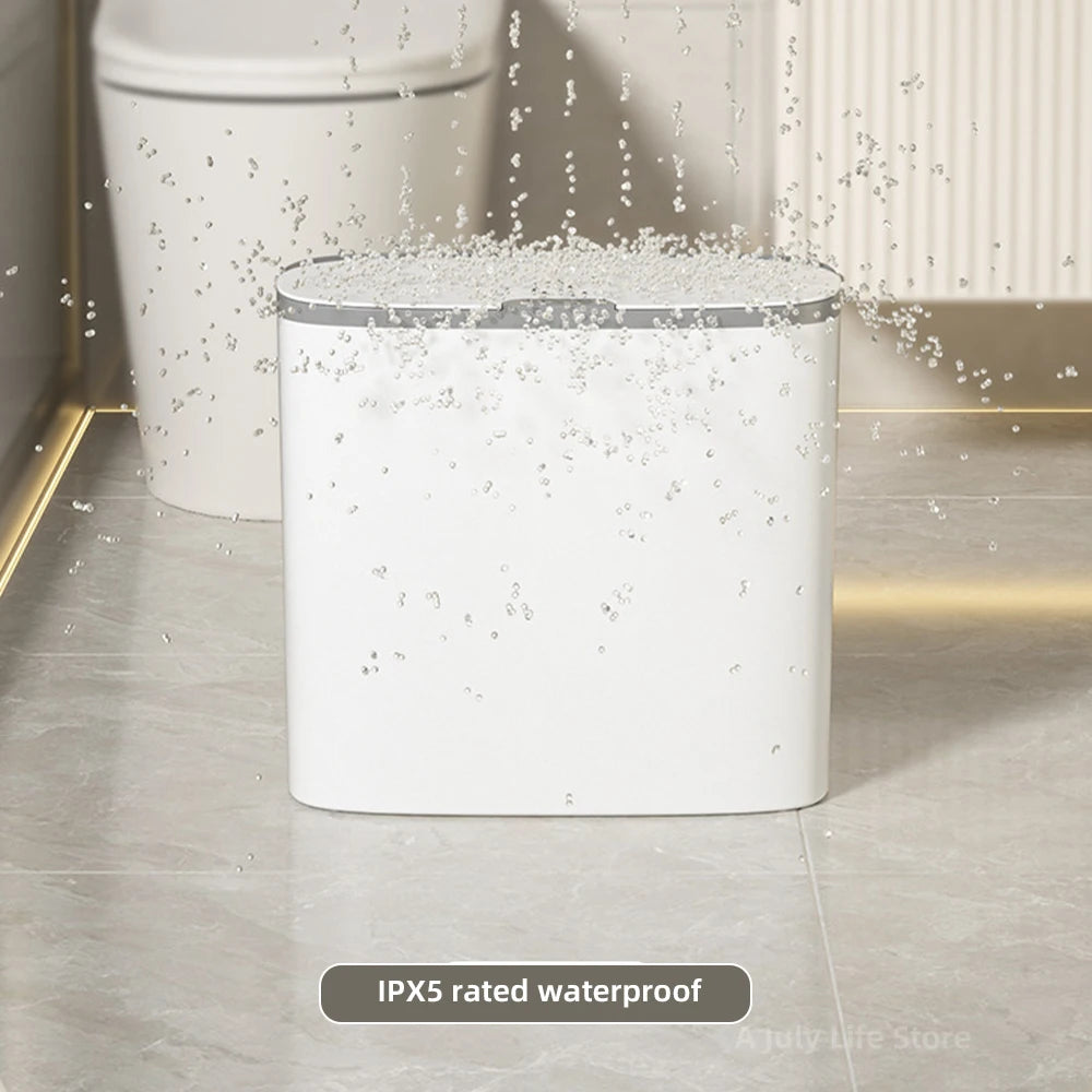 Wall Mounted 14L Smart Sensor Waterproof Electric Trash Can Waste Bin White