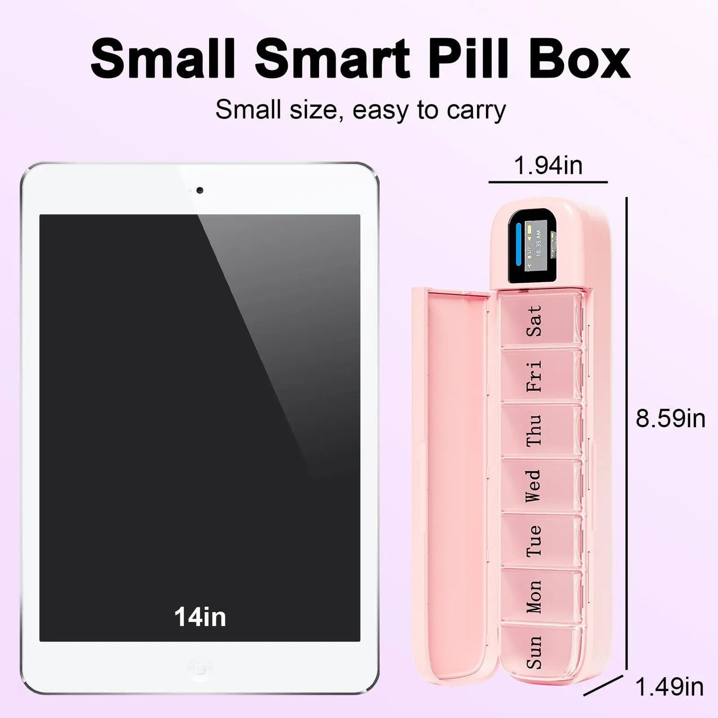 Bluetooth Smart Electronic Pill Case With Timer Clock 7 Day Portable Dispenser Box