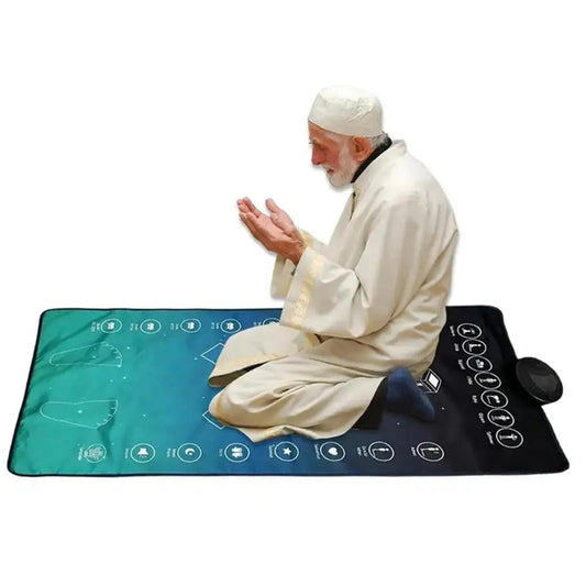 Smart Led Prayer Mat With One Touch Reminder & Sound Function Waterproof Flame Retardant Portable Worship Blanket For Ho