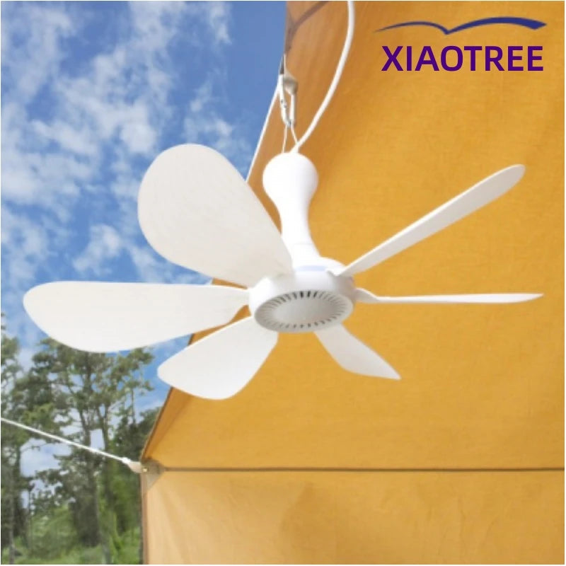 Usb Fan Silent 6 Blade Ceiling 4 Speed Hanging For Camping Bed Outdoor Camper Tents