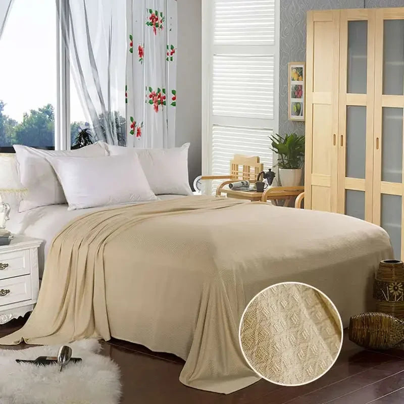 Summer Cooling Bamboo Fiber Blanket Thin Breathable Throw For Bed Sofa Travel

<