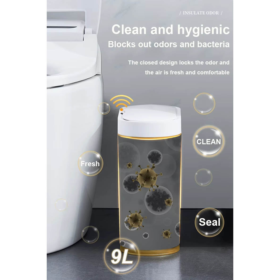7/9L Automatic Sensor Trash Can Fashionable Roman Striped Bathroom Toilet Smart Kitchen Induction Garbage Bin Dustbin