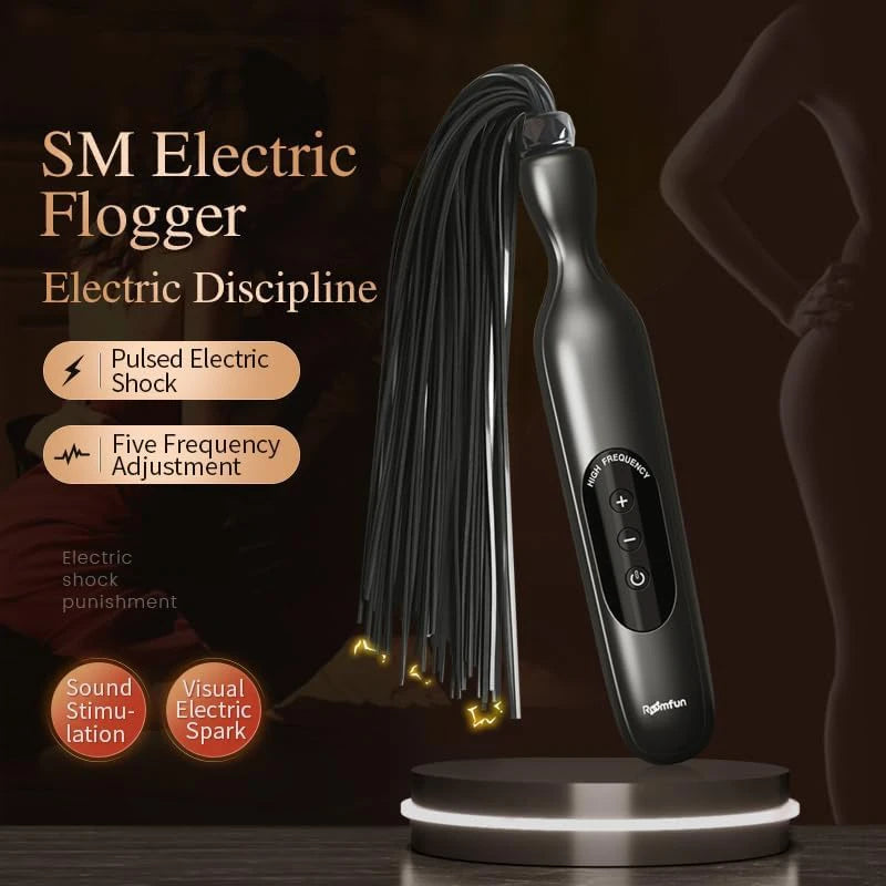 Electric Bdsm Whip 5 Level Stimulation Flogger Visual Lightning Sm Tool For Couples Bondage Role Play Estim Sex Toy