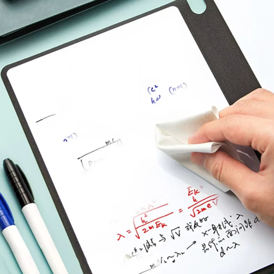 A5 Reusable Whiteboard Notebook Set With Pen Erasing Cloth Leather Memo Pad Weekly Planner Portable Stylish Office