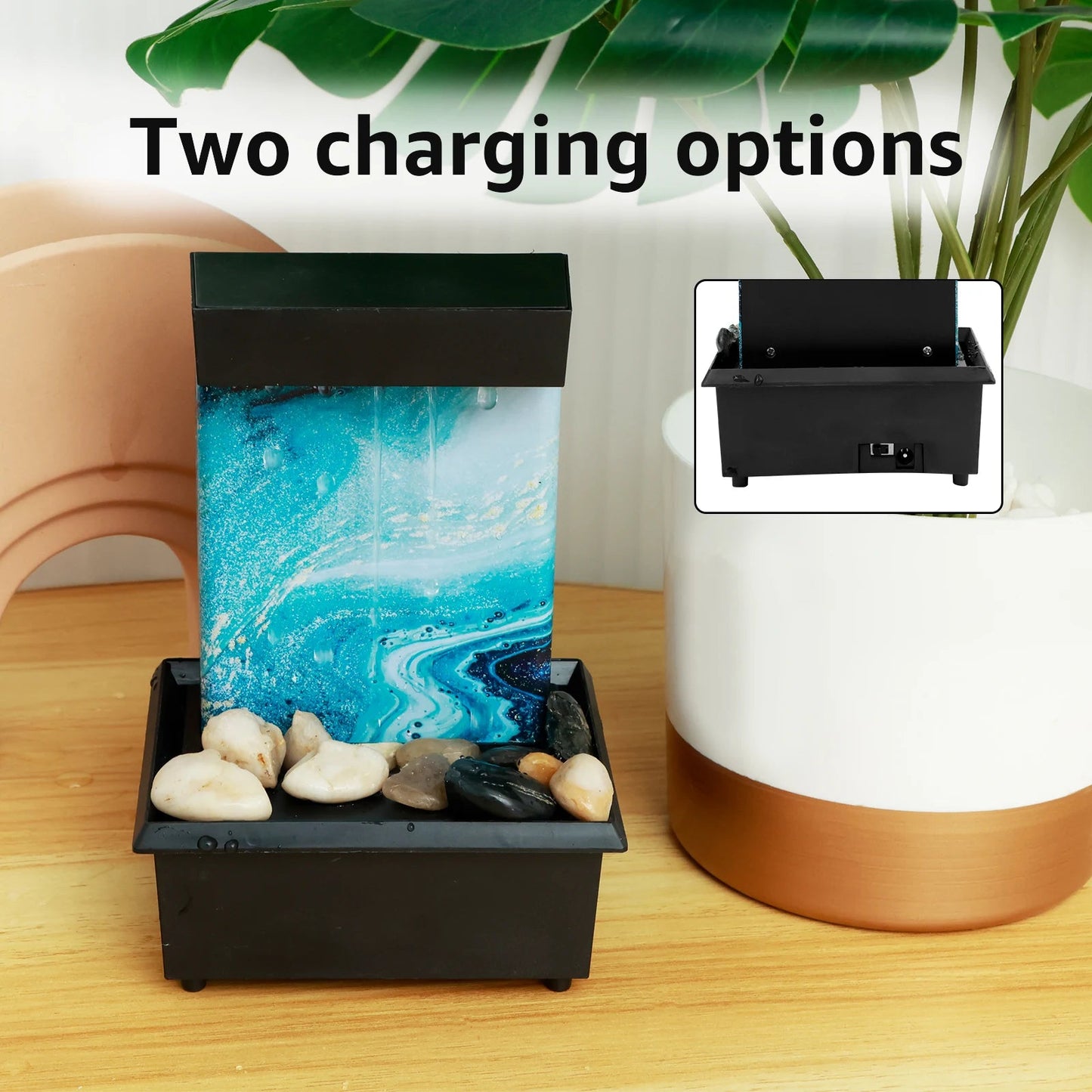 Tabletop Fountain Decor Water Landscape Ornament Attract Wealth Relax Zen Meditation