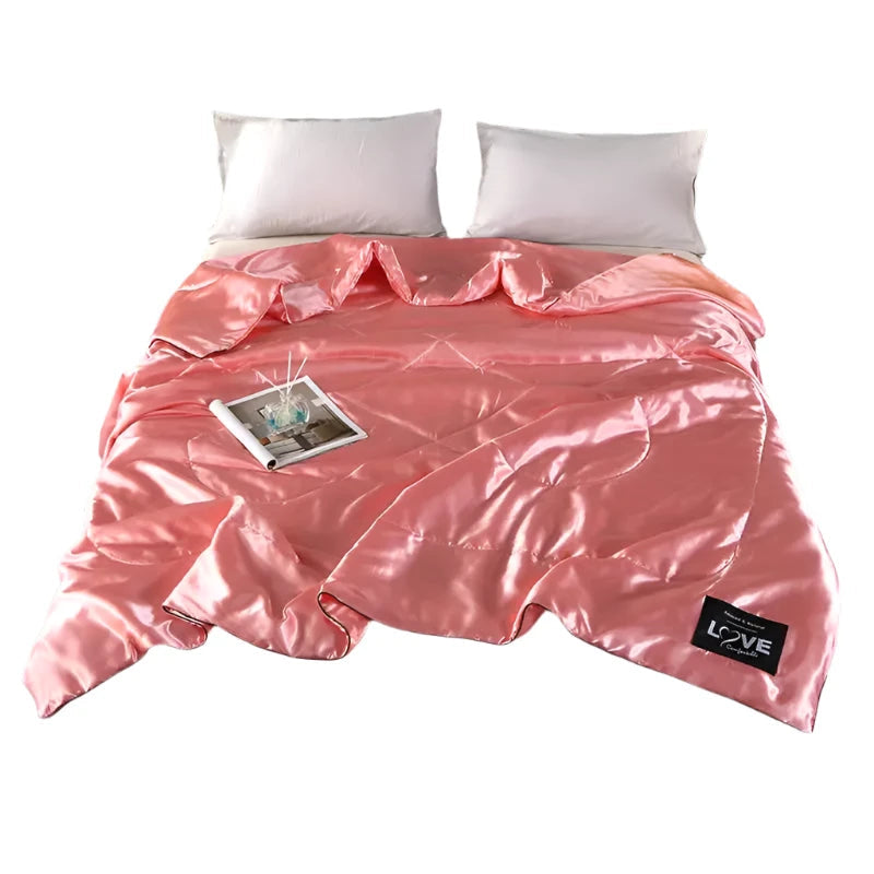 4 Styles Silky Cooling Blanket Thin Quilt Smooth Comforter Bed Cover

<