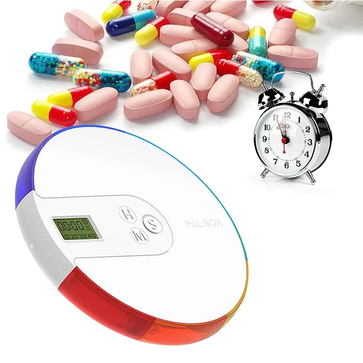 7 Day Electronic Pill Dispenser Storage Box With Alarm Clock Light Smart Pip